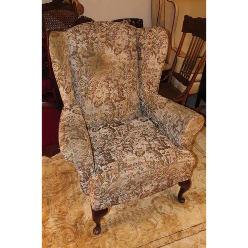 1122 - Wingback Armchair Cabriole Supports