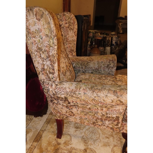 1122 - Wingback Armchair Cabriole Supports