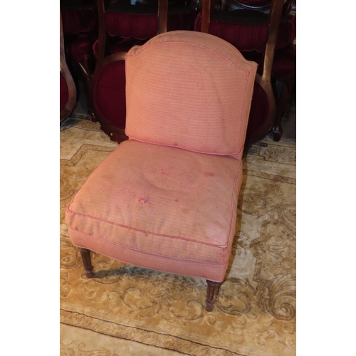 1127 - Edwardian Bedroom Chair on Turned and Fluted Supports