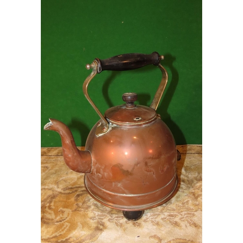 1140 - Four Antique Copper Items including Kettle