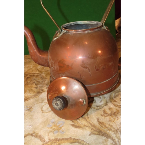 1140 - Four Antique Copper Items including Kettle