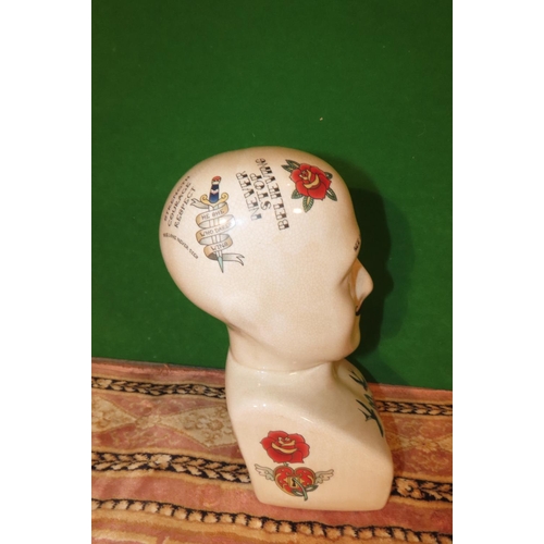 1148 - Fine Porcelain Phrenology Head with Stencilled Decoration Approximately 10 Inches High