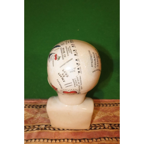 1148 - Fine Porcelain Phrenology Head with Stencilled Decoration Approximately 10 Inches High