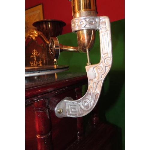 1149 - Brass Horn Gramophone by Vitrola Winding Mechanism Approximately 36 Inches High