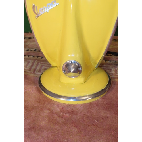 1150 - Pair of Yellow Ground Vespa Lamps Enamel Decorated Metal Electrified Working Order Good Original  Co... 