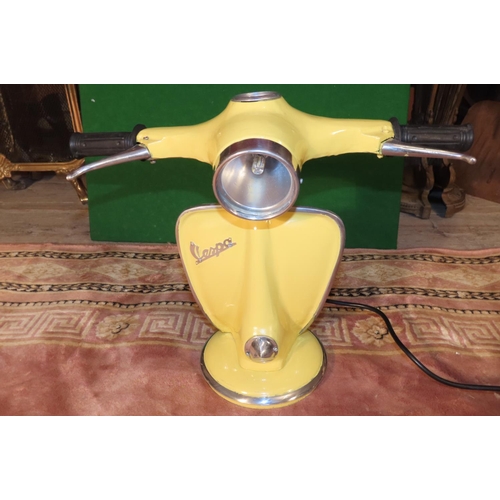 1150 - Pair of Yellow Ground Vespa Lamps Enamel Decorated Metal Electrified Working Order Good Original  Co... 