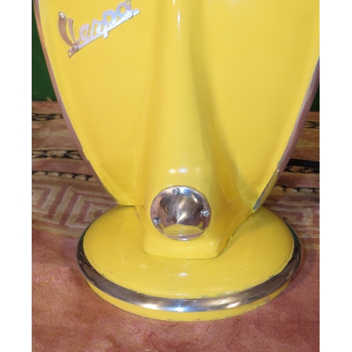 1150 - Pair of Yellow Ground Vespa Lamps Enamel Decorated Metal Electrified Working Order Good Original  Co... 