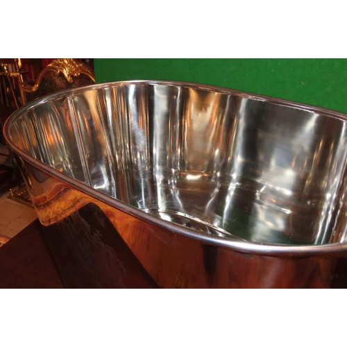 1157 - Pair of Chrome Plated Lilly Bollinger Champagne Baths Oval Form with Engraved Decoration Largest App... 