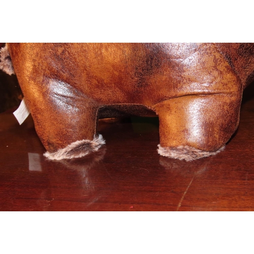 1160 - Pair of Leather Upholstered Door Stops Purchased New by the Vendor Each Approximately 9 Inches High