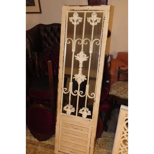 1168 - Pair of Painted Panel Mirrors Each Approximately 5ft High