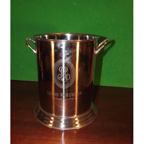 1173 - Silver Plated Louis Roederer Champagne Bucket Twin Handled above Stepped Pedestal Base Approximately... 