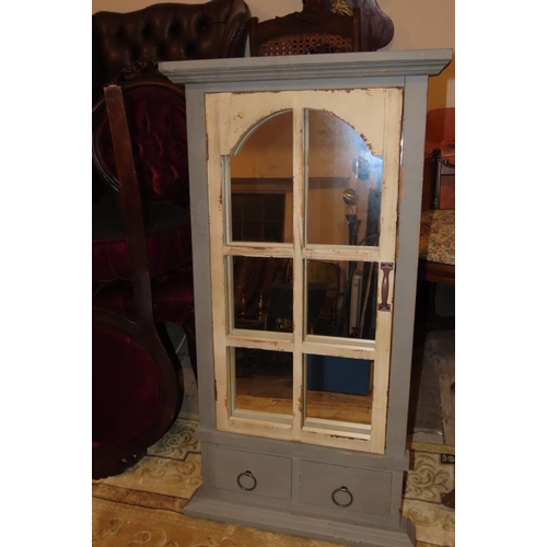 1174 - Pair of French Grey Painted Wooden Wall Mirrors Each Approximately 3ft 4 Inches High