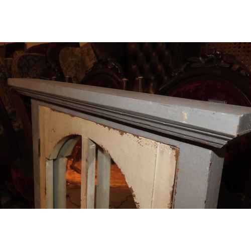 1174 - Pair of French Grey Painted Wooden Wall Mirrors Each Approximately 3ft 4 Inches High