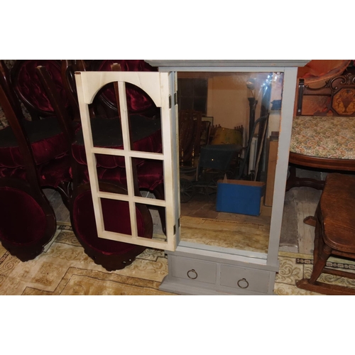 1174 - Pair of French Grey Painted Wooden Wall Mirrors Each Approximately 3ft 4 Inches High