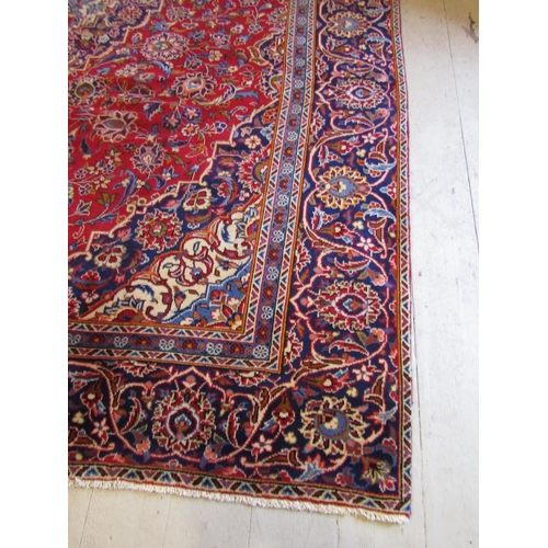 1181 - Large Persian Pure Wool Rug Burgundy and Navy Ground Pattern Borders Central Medallion Motif Decorat... 