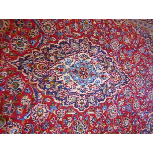 1181 - Large Persian Pure Wool Rug Burgundy and Navy Ground Pattern Borders Central Medallion Motif Decorat... 