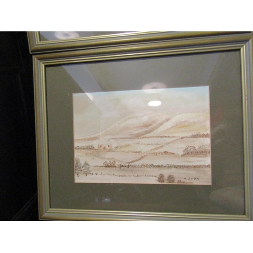 1187 - Four Framed Watercolours Irish School Depicting Mountains and River Scenes Each Approximately 9 Inch... 