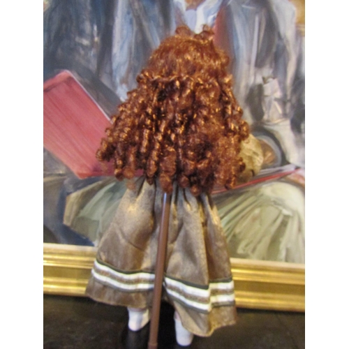 1188 - Porcelain Painted Doll with Dress Approximately 18 Inches High