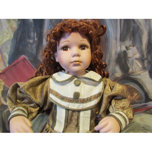 1188 - Porcelain Painted Doll with Dress Approximately 18 Inches High