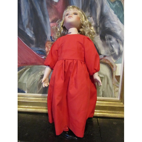 1196 - Porcelain Head Doll Approximately 24 Inches High