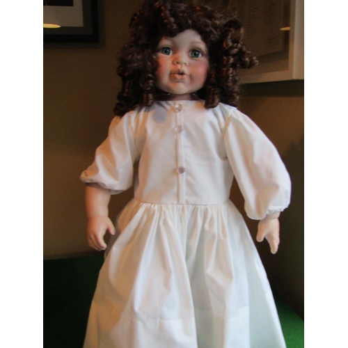 1201 - Porcelain Head Doll Approximately 24 Inches High