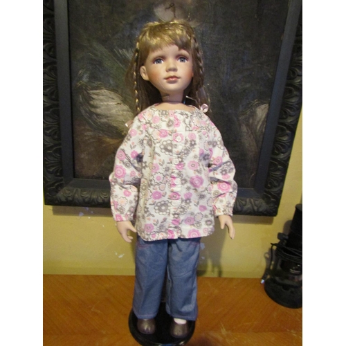 1204 - Porcelain Head Doll Approximately 24 Inches High