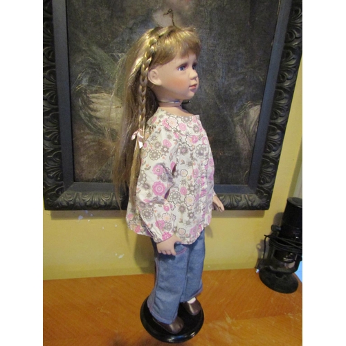 1204 - Porcelain Head Doll Approximately 24 Inches High