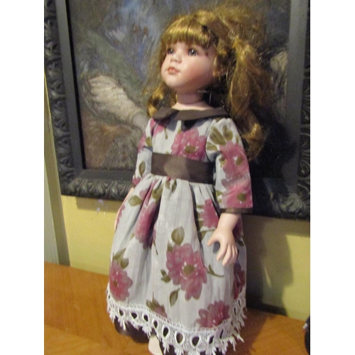 1208 - Porcelain Head Doll Approximately 24 Inches High