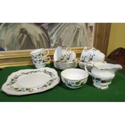 1212 - Fine Bone Porcelain Tea Set with Floral Motif Decoration Good Original Condition Quantity As Photogr... 