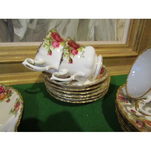 1213 - Fine Bone Porcelain Tea Set with Floral Motif Decoration Good Original Condition Quantity As Photogr... 