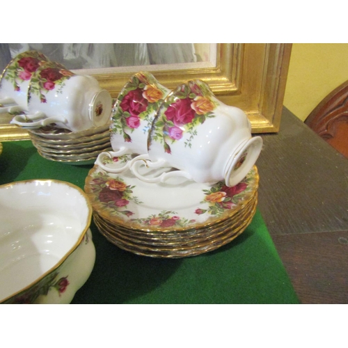 1213 - Fine Bone Porcelain Tea Set with Floral Motif Decoration Good Original Condition Quantity As Photogr... 