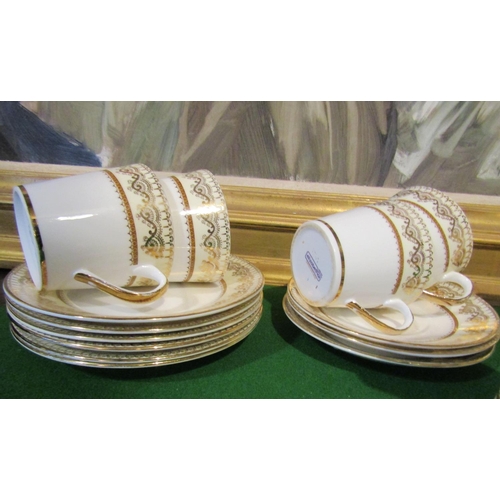 1214 - Fine Bone Porcelain Tea Set with Floral Motif Decoration Good Original Condition Quantity As Photogr... 