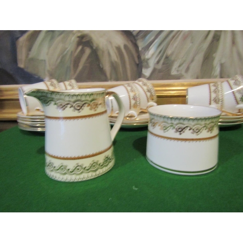 1214 - Fine Bone Porcelain Tea Set with Floral Motif Decoration Good Original Condition Quantity As Photogr... 