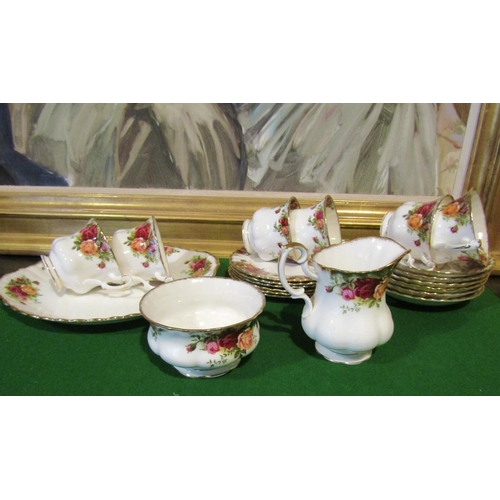 1216 - Fine Bone Porcelain Tea Set with Floral Motif Decoration Good Original Condition Quantity As Photogr... 