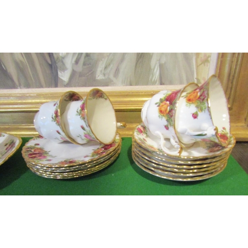 1216 - Fine Bone Porcelain Tea Set with Floral Motif Decoration Good Original Condition Quantity As Photogr... 