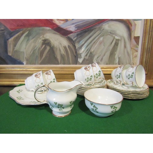 1217 - Fine Bone Porcelain Tea Set with Floral Motif Decoration Good Original Condition Quantity As Photogr... 