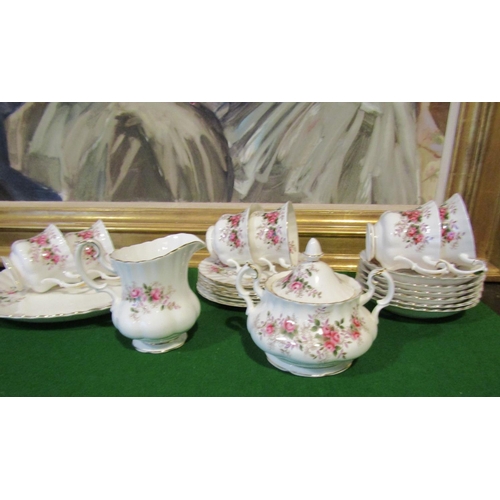 1218 - Fine Bone Porcelain Tea Set with Floral Motif Decoration Good Original Condition Quantity As Photogr... 