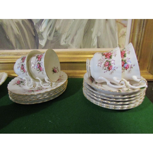 1218 - Fine Bone Porcelain Tea Set with Floral Motif Decoration Good Original Condition Quantity As Photogr... 