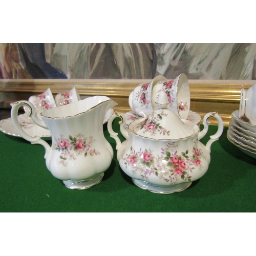 1218 - Fine Bone Porcelain Tea Set with Floral Motif Decoration Good Original Condition Quantity As Photogr... 