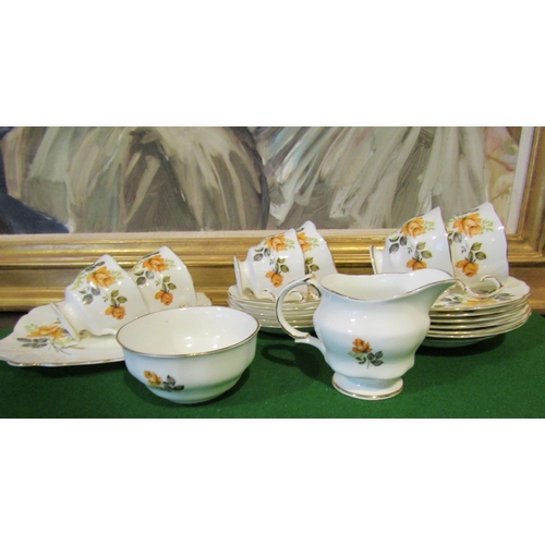 1219 - Fine Bone Porcelain Tea Set with Floral Motif Decoration Good Original Condition Quantity As Photogr... 