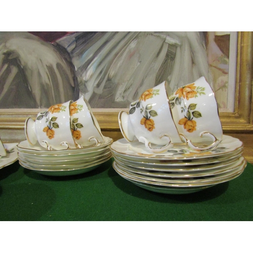 1219 - Fine Bone Porcelain Tea Set with Floral Motif Decoration Good Original Condition Quantity As Photogr... 