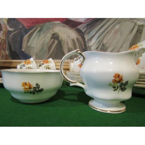 1219 - Fine Bone Porcelain Tea Set with Floral Motif Decoration Good Original Condition Quantity As Photogr... 