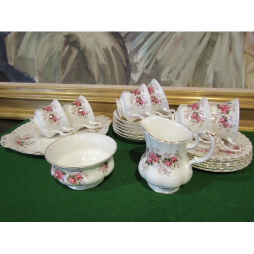 1221 - Fine Bone Porcelain Tea Set with Floral Motif Decoration Good Original Condition Quantity As Photogr... 