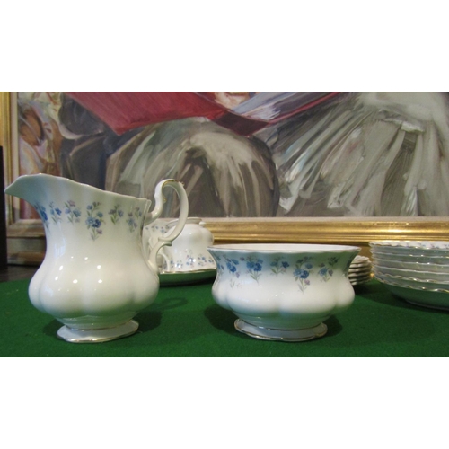 1222 - Fine Bone Porcelain Tea Set with Floral Motif Decoration Good Original Condition Quantity As Photogr... 