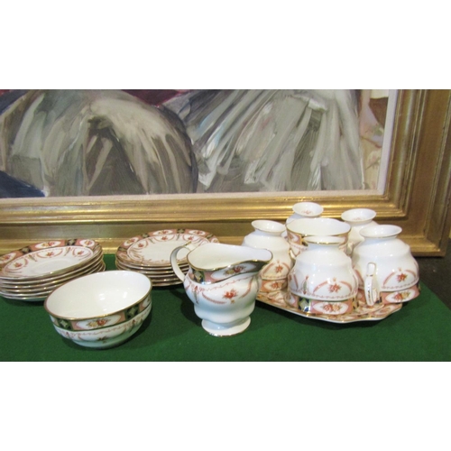 1223 - Fine Bone Porcelain Tea Set with Floral Motif Decoration Good Original Condition Quantity As Photogr... 