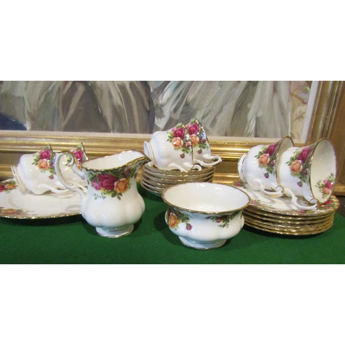 1224 - Fine Bone Porcelain Tea Set with Floral Motif Decoration Good Original Condition Quantity As Photogr... 