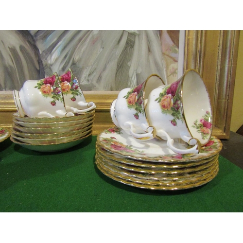 1224 - Fine Bone Porcelain Tea Set with Floral Motif Decoration Good Original Condition Quantity As Photogr... 