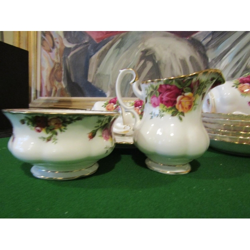 1224 - Fine Bone Porcelain Tea Set with Floral Motif Decoration Good Original Condition Quantity As Photogr... 