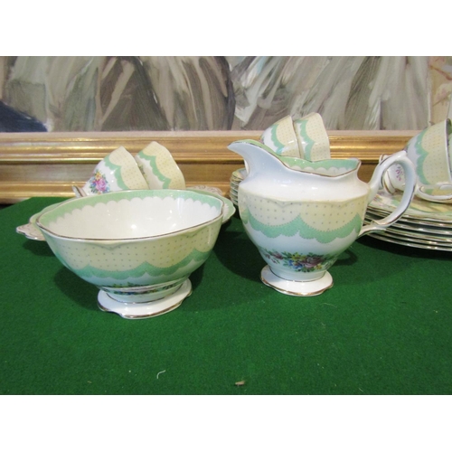 1225 - Fine Bone Porcelain Tea Set with Floral Motif Decoration Good Original Condition Quantity As Photogr... 