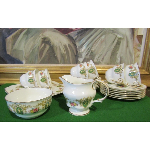 1228 - Fine Bone Porcelain Tea Set with Floral Motif Decoration Good Original Condition Quantity As Photogr... 